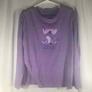 Disney Eeyore "Another Day Another Bother" Purple Long Sleeve Shirt XL